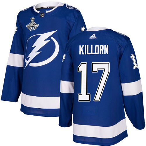 Adidas Tampa Bay Lightning 17 Alex Killorn Blue Home Authentic Youth 2020 Stanley Cup Champions Stitched NHL Jersey